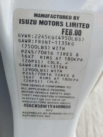 Photo 10 from auction – 2000 HONDA PASSPORT E with VIN 4S6CK58W1Y4409659