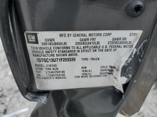 Photo 10 from auction – 2001 GMC SIERRA C15 with VIN 1GTGC13U71F209339