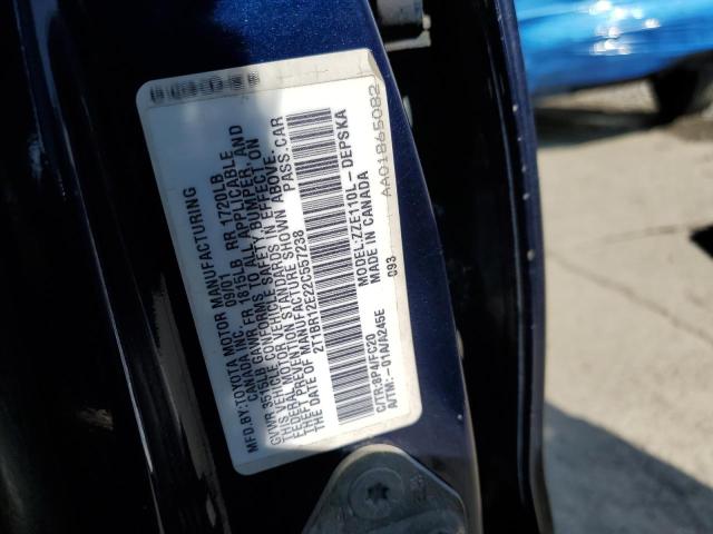 Photo 10 from auction – 2002 TOYOTA COROLLA CE with VIN 2T1BR12E22C557238