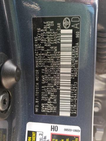 Photo 10 from auction – 2016 TOYOTA COROLLA L with VIN 2T1BURHE3GC657604