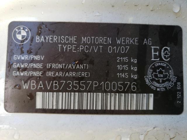 Photo 10 from auction – 2007 BMW 335 I with VIN WBAVB73557P100576