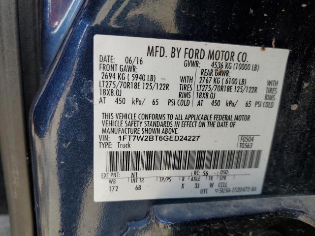 Photo 10 from auction – 2016 FORD F250 SUPER with VIN 1FT7W2BT6GED24227