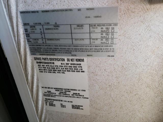 Photo 10 from auction – 2004 NEWM MH with VIN 5B4MP67G843376748