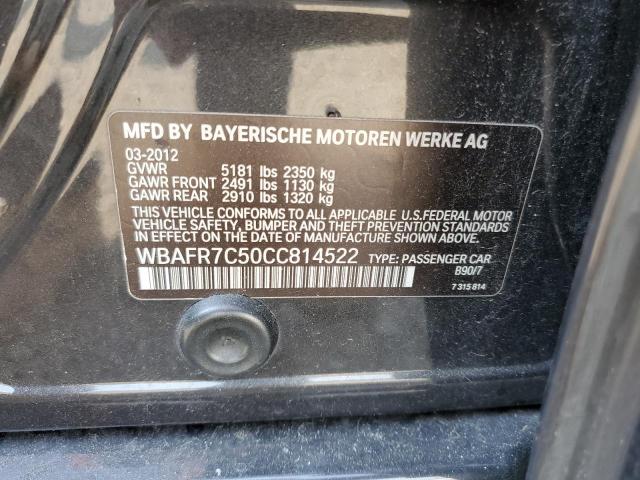 Photo 10 from auction – 2012 BMW 535 I with VIN WBAFR7C50CC814522