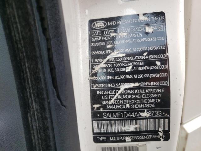 Photo 10 from auction – 2010 LAND ROVER RANGE ROVE with VIN SALMF1D44AA308733