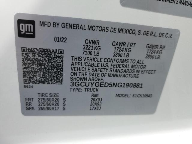 Photo 10 from auction – 2022 CHEVROLET 1500 SILVE with VIN 3GCUYGED5NG190881