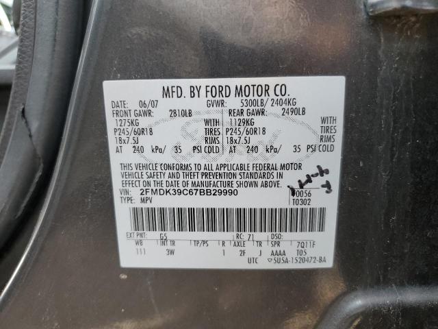 Photo 10 from auction – 2007 FORD EDGE SEL P with VIN 2FMDK39C67BB29990