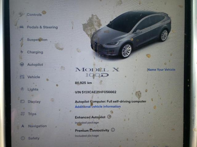 Photo 8 from auction – 2017 TESLA MODEL X with VIN 5YJXCAE21HF056662