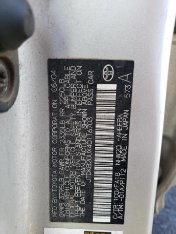 Photo 10 from auction – 2004 TOYOTA PRIUS with VIN JTDKB20UX40116703