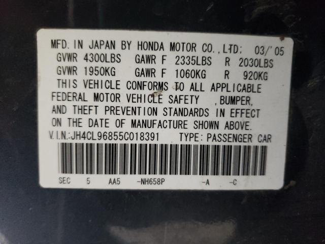 Photo 10 from auction – 2005 ACURA TSX with VIN JH4CL96855C018391
