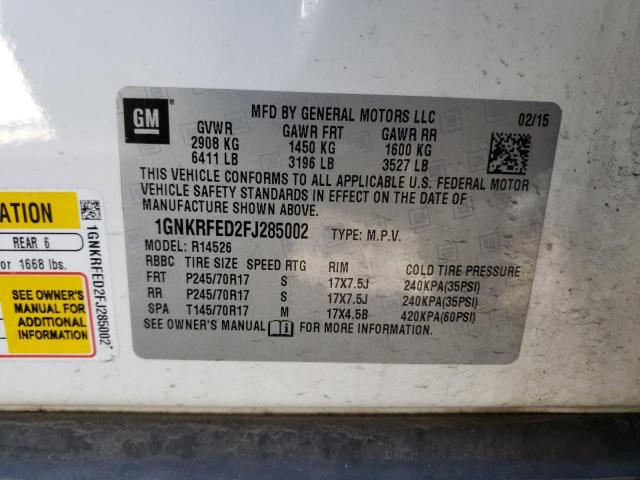 Photo 10 from auction – 2015 CHEVROLET TRAVERSE L with VIN 1GNKRFED2FJ285002