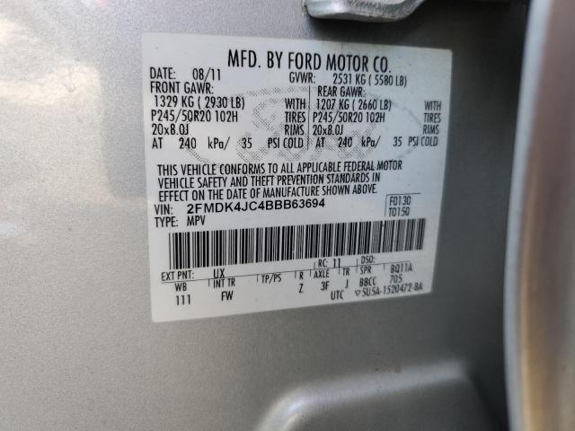 Photo 10 from auction – 2011 FORD EDGE SEL with VIN 2FMDK4JC4BBB63694