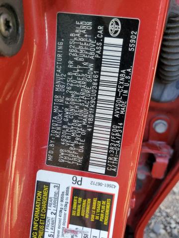 Photo 10 from auction – 2012 TOYOTA CAMRY with VIN 4T1BD1FK9CU038461