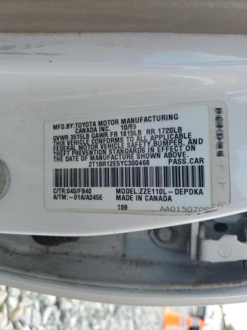 Photo 10 from auction – 2000 TOYOTA COROLLA VE with VIN 2T1BR12E5YC300468