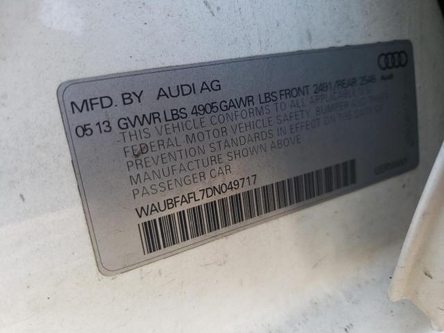Photo 10 from auction – 2013 AUDI A4 PREMIUM with VIN WAUBFAFL7DN049717