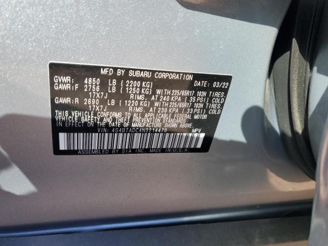 Photo 10 from auction – 2022 SUBARU OUTBACK PR with VIN 4S4BTADC4N3214470