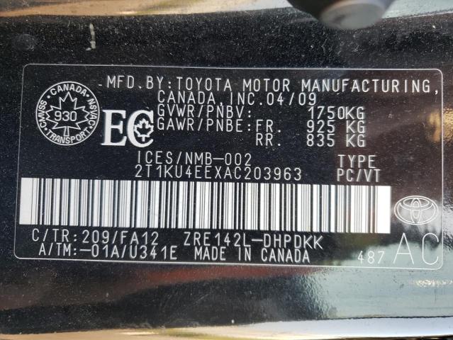 Photo 10 from auction – 2010 TOYOTA COROLLA MA with VIN 2T1KU4EEXAC203963