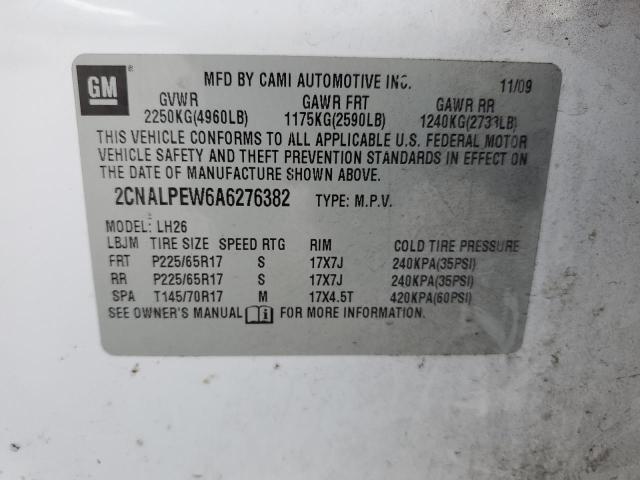 Photo 10 from auction – 2010 CHEVROLET EQUINOX LT with VIN 2CNALPEW6A6276382