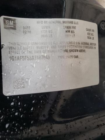 Photo 10 from auction – 2010 CHEVROLET COBALT 2LT with VIN 1G1AF5F53A7187643