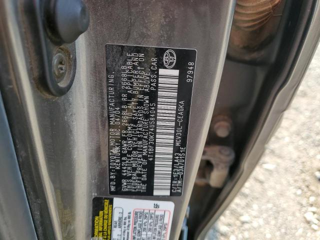 Photo 10 from auction – 2004 TOYOTA CAMRY LE with VIN 4T1BF30K74U584045