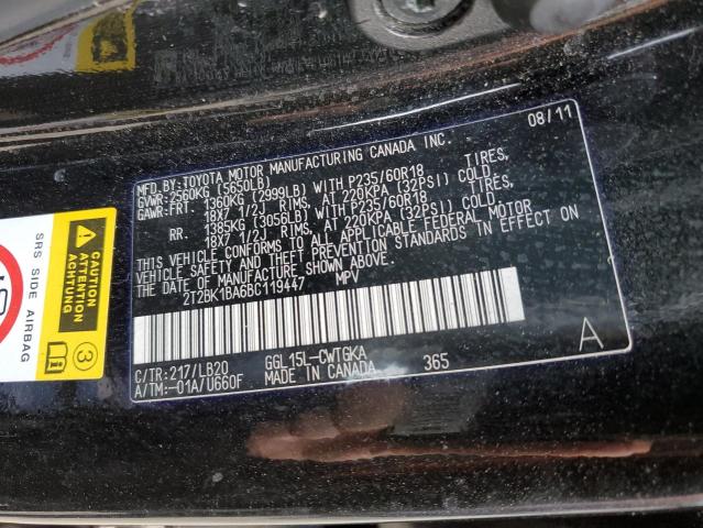 Photo 10 from auction – 2011 LEXUS RX 350 with VIN 2T2BK1BA6BC119447