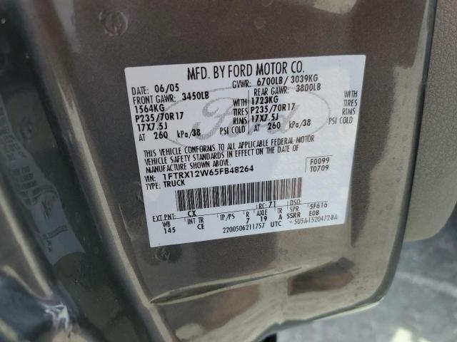 Photo 10 from auction – 2005 FORD F-150 with VIN 1FTRX12W65FB48264