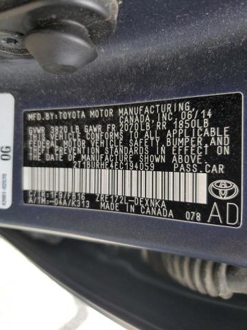 Photo 10 from auction – 2014 TOYOTA COROLLA L with VIN 2T1BURHE4EC194059