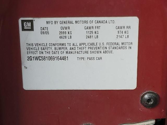 Photo 10 from auction – 2006 CHEVROLET IMPALA LT with VIN 2G1WC581069164481