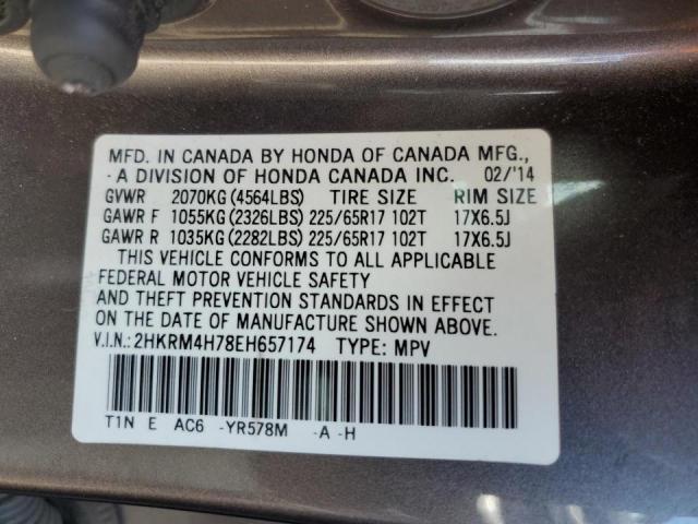 Photo 10 from auction – 2014 HONDA CR-V EXL with VIN 2HKRM4H78EH657174