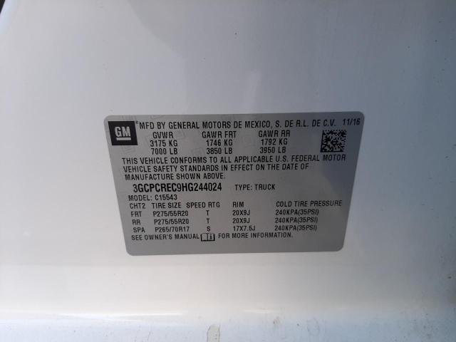 Photo 10 from auction – 2017 CHEVROLET SILVERADO with VIN 3GCPCREC9HG244024