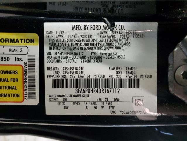 Photo 10 from auction – 2013 FORD FUSION SE with VIN 3FA6P0HR4DR167112