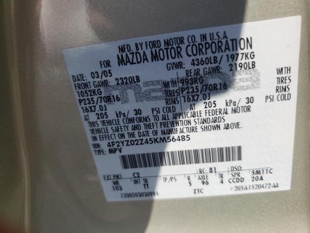 Photo 10 from auction – 2005 MAZDA TRIBUTE I with VIN 4F2YZ02Z45KM56485