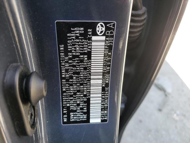 Photo 10 from auction – 2016 TOYOTA COROLLA L with VIN 5YFBURHE7GP555965