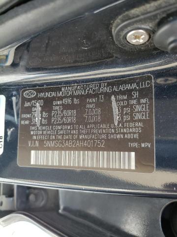 Photo 10 from auction – 2010 HYUNDAI SANTA FE G with VIN 5NMSG3AB2AH401752