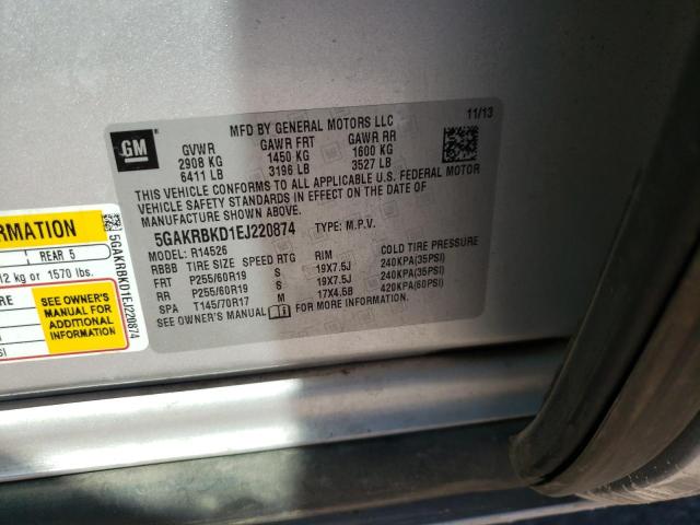 Photo 10 from auction – 2014 BUICK ENCLAVE with VIN 5GAKRBKD1EJ220874