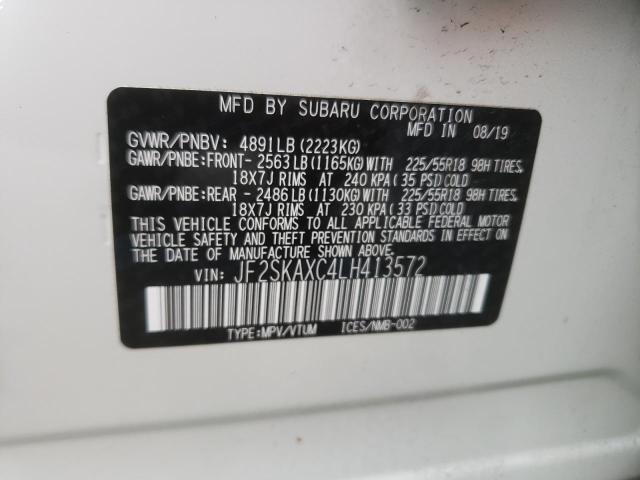 Photo 10 from auction – 2020 SUBARU FORESTER T with VIN JF2SKAXC4LH413572
