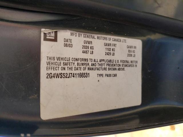 Photo 10 from auction – 2004 BUICK CENTURY CU with VIN 2G4WS52J741166531