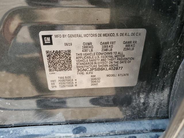 Photo 10 from auction – 2019 CHEVROLET TRAX 1LT with VIN 3GNCJPSB6KL402877
