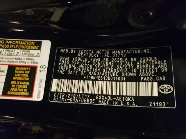 Photo 10 from auction – 2013 TOYOTA AVALON BAS with VIN 4T1BK1EB1DU014034