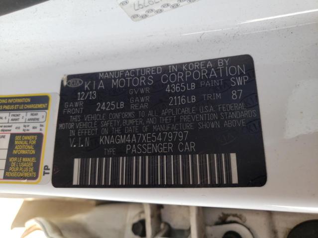 Photo 10 from auction – 2014 KIA OPTIMA LX with VIN KNAGM4A7XE5479797
