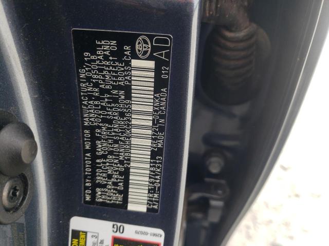 Photo 10 from auction – 2019 TOYOTA COROLLA L with VIN 2T1BURHE0KC236559