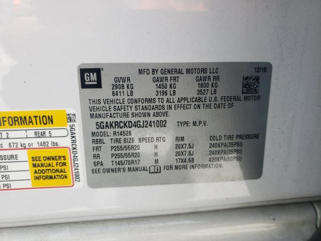 Photo 10 from auction – 2016 BUICK ENCLAVE with VIN 5GAKRCKD4GJ241002