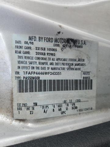 Photo 10 from auction – 1998 FORD MUSTANG with VIN 1FAFP4446WF243351