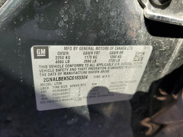 Photo 10 from auction – 2012 CHEVROLET EQUINOX LS with VIN 2GNALBEK5C6183304
