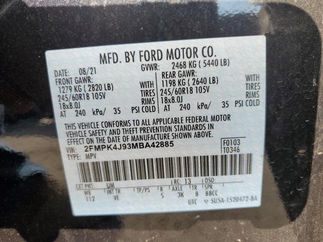 Photo 10 from auction – 2021 FORD EDGE SEL with VIN 2FMPK4J93MBA42885