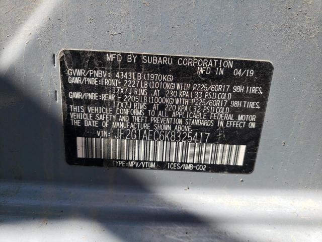 Photo 10 from auction – 2019 SUBARU CROSSTREK with VIN JF2GTAEC6K8325417