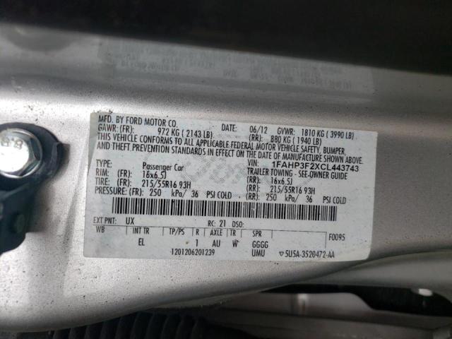 Photo 10 from auction – 2012 FORD FOCUS SE with VIN 1FAHP3F2XCL443743