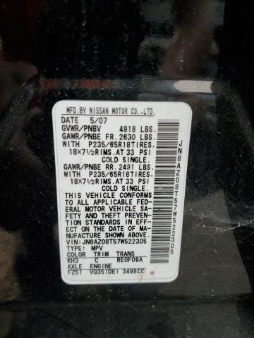 Photo 10 from auction – 2007 NISSAN MURANO SL with VIN JN8AZ08T57W522305