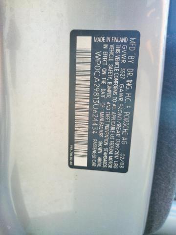 Photo 10 from auction – 2003 PORSCHE BOXSTER with VIN WP0CA29813U624434