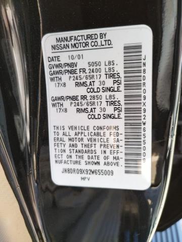 Photo 10 from auction – 2002 NISSAN PATHFINDER with VIN JN8DR09X92W655009